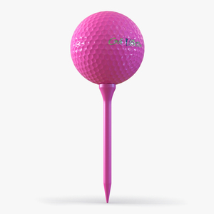 Golf Ball and Tee Pink 3D