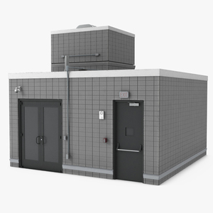 3D model Building Rooftop Entrance