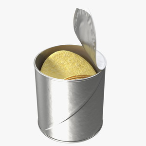 3D Small Opened Foil Tube of Potato Chips model