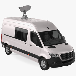 3D Van with Satellite Dish Antenna