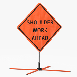 3D model Shoulder Work Ahead Traffic Control Sign