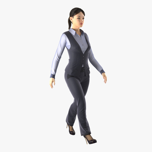 Asian Business Woman Rigged 3D