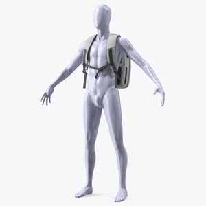 Anti-theft Laptop Backpack Grey on Mannequin 3D model