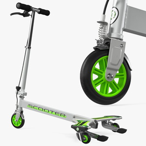 3D PowerWing Scooter Gray Green model