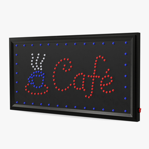 Classic LED Cafe Light Board Sign OFF 3D