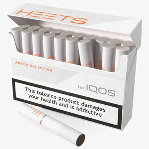 Amber Heets IQOS Pack Open with Stick 3D