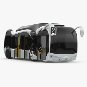 3D Futuristic Electric Bus Concept White Rigged for Cinema 4D model