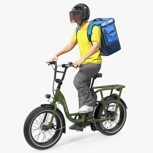 Deliveryman Rides on E-Bike RadRunner 3D