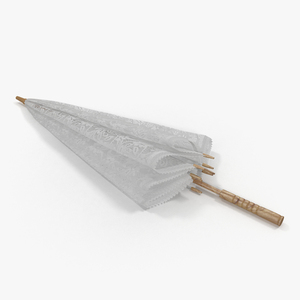 3D Lace Sun Parasol Folded model