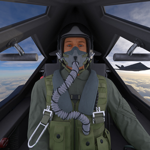 Stealth F-117 Nighthawk with Pilot in Flight 3D model