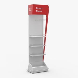 Retail White Red Display Stand Mockup 3D