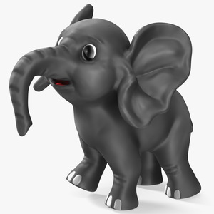 3D Cute Cartoon Elephant Rigged model