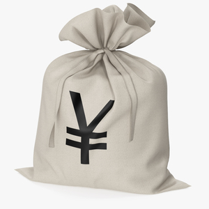 3D Money Bag Japanese Yen Currency