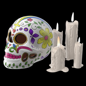 Calavera Flor de Vida with Candles 3D model