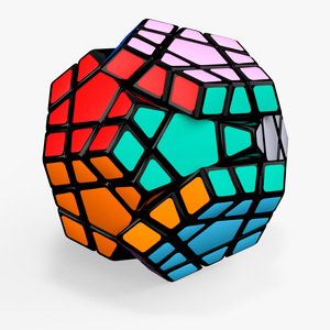 3D Subassembled Rubik Megaminx Puzzle Toy model