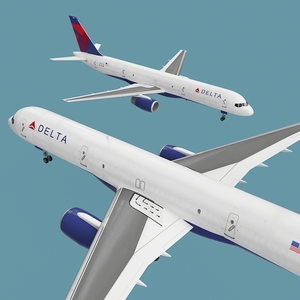 3D model Delta Airlines Boeing 757 Commercial Airliner