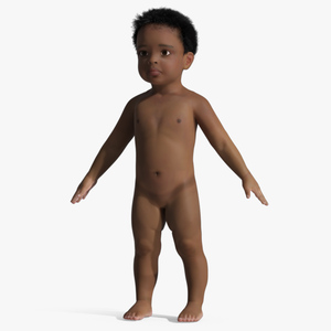 3D model Black Baby Boy Light Skin