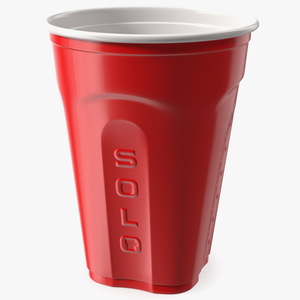 3D Solo Squared Plastic Cup Red model