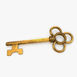 Traditional Skeleton Key Gold 3D model