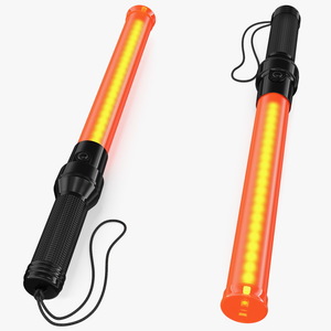 LED Traffic Control Police Baton switched On 3D model