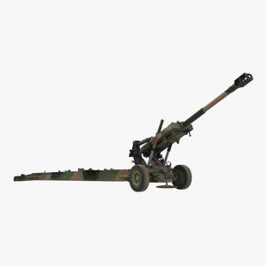 3D Towed Howitzer M198 Rigged