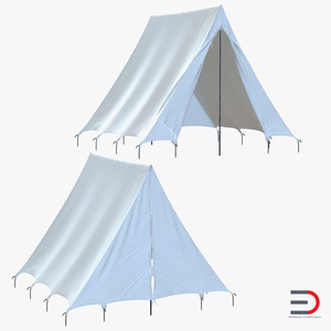 Vintage Camping Tent Set 3D model
