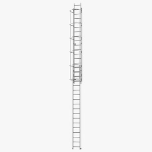 Fire Escape Dropdown Ladder Rigged 3D model