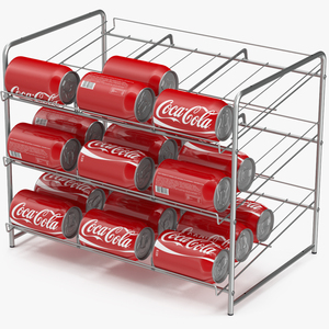 3D Soda Can Dispenser with Cola Cans model