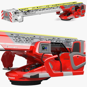 Magirus M32L AS Turntable Ladder Folded 3D model