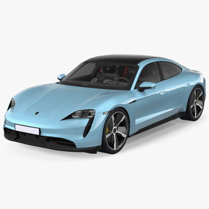 3D Generic Electric Sport Car Blue Rigged model