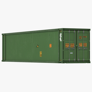 3D 45 ft High Cube Container Green