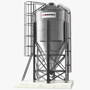 Roxell Galvanized Feed Storage Bin 3D model