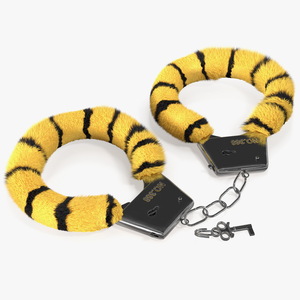 3D model Fuzzy Tiger Handcuffs Fur