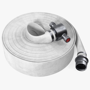 Coiled Fire Hose White Canvas 3D model