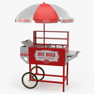 3D model Hot Dog Vending Cart