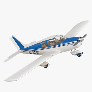 3D model Piper PA-28 Cherokee Single Engine Airplane Rigged