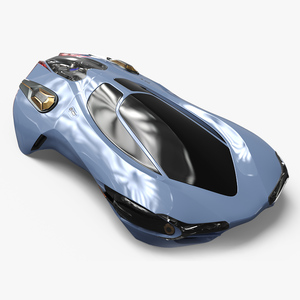 3D Futuristic Flying Car Blue