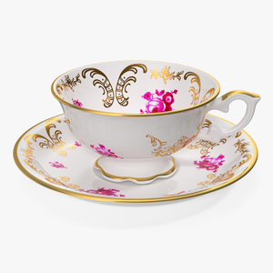 3D model Antique Teacup and Saucer