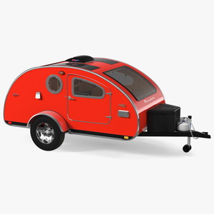 3D model Vistabule Teardrop Camping Trailer Red Rigged