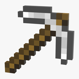 Minecraft Pickaxe Iron 3D