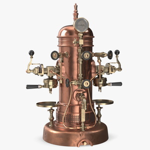 3D La Pavoni Vintage Copper Espresso Machine