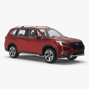 3D model Red Subaru Forester 2022 Simple Interior