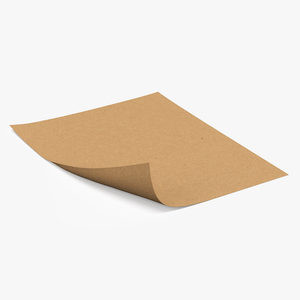 3D Blank Kraft Paper Sheet model