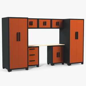 3D Garage Cabinet Orange