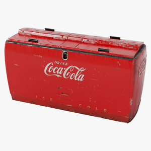 Worn Vintage Double Refrigerator Coca Cola 3D