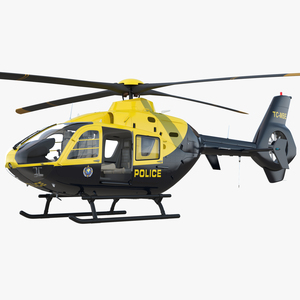 3D Police Eurocopter EC 135 Rigged