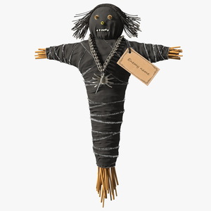 Traditional Voodoo Doll Black 3D model