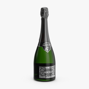 Black Champagne Bottle Mockup 3D model