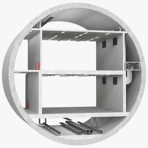 3D model Two Level Tunnel Cross Section