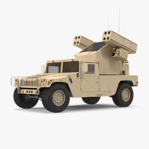 3D model HMMWV M998 Equipped with Avenger Simple Interior Desert